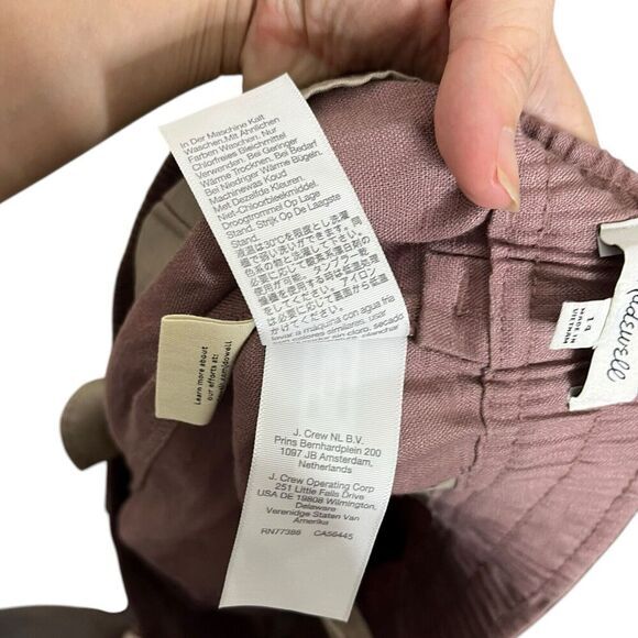 Madewell Neale Linen Chino Shorts Women’s Size 14 Brown High Rise Pockets - Picture 8 of 9